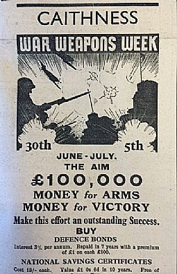 Caithness War Weapons Week poster 04.07.1941
